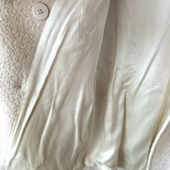 MARVIN RICHARDS Wool Tweed Cream Large Button Twee Pea Coat M - Picture 9 of 12